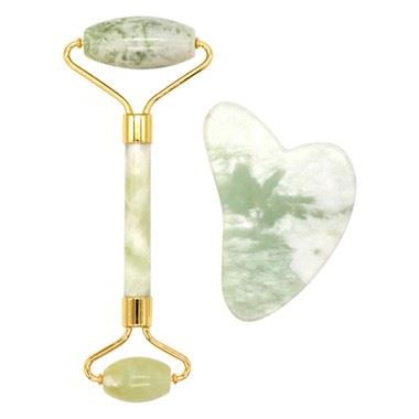 2 I 1 Natural Facial Jade Roller och Gua Sha Facial Tool
