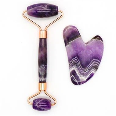 Amethyst Quartz Roller & Gua SHA Massage Tool